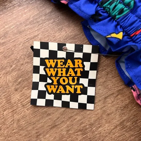 NEW Dressed in LALA Forget the Rules Icon Dress Blue Yin Yang Smile Dress L - Picture 10 of 15